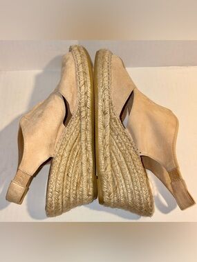 Anthropologie Kanna Tan Suede Wedge Espadrilles 9.5/41